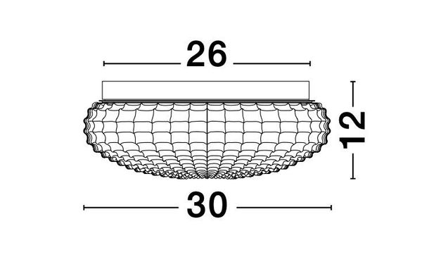 Nova Luce CLAM Deckenleuchte E27 2-fach Transparent IP44 12x30cm dimmbar 9738255