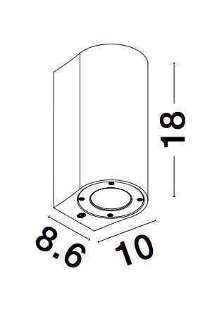 Nova Luce LIDO Wandleuchte GU10 Grau 2x7W IP65 8,6x10x18cm dimmbar 9790522