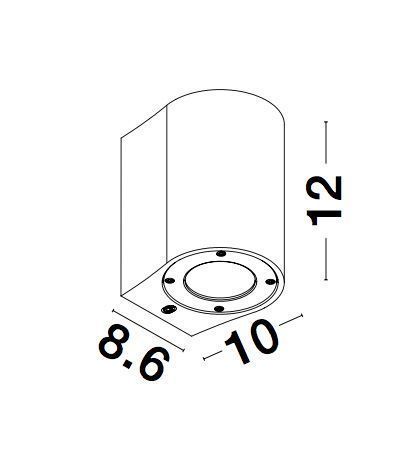 Nova Luce LIDO Wandleuchte GU10 Grau 7W IP65 8,6x10x12cm dimmbar 9790532