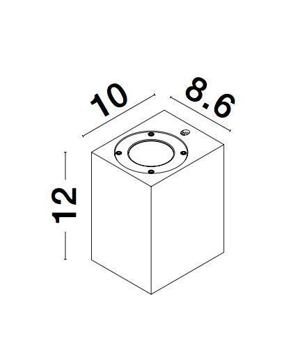 Nova Luce FUENTO Wandleuchte GU10 Grau 7W IP65 8,6x10x12cm dimmbar 9790542