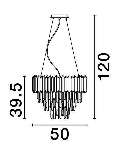 Nova Luce MAGNOLIA Pendelleuchte E14 6-fach Gold 120x50cm dimmbar 9824075