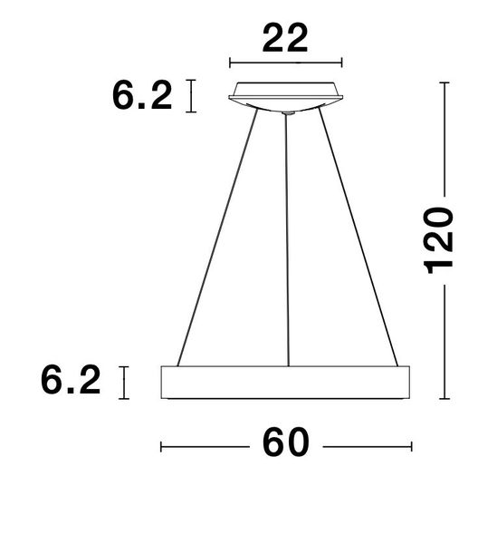 Nova Luce RANDO SMART LED Pendelleuchte Schwarz 50W Steuerbare Lichtfarbe 120x60cm dimmbar 9853044