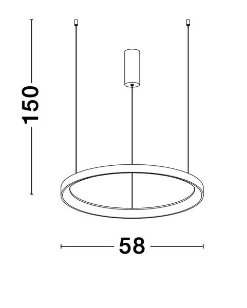 Nova Luce PERTINO LED Pendelleuchte Schwarz 48W Warmweiss 150x58cm dimmbar 9853684