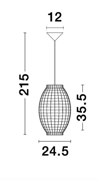 Nova Luce GRIFFIN Pendelleuchte E27 Braun 215x24,5cm dimmbar 9858748