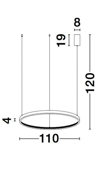 Nova Luce PRESTON LED Pendelleuchte Schwarz 60W Warmweiss 120x110cm dimmbar 9865110