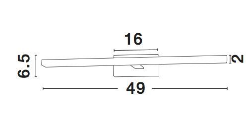 Nova Luce MODENA LED Wandleuchte Chrom 12W IP44 Warmweiss 49x2x6,5cm 9870020