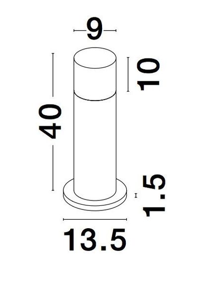 Nova Luce NOTEN LED Pollerleuchte Schwarz 10W IP65 Warmweiss 9x13,5x40cm 9905022