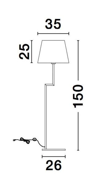 Nova Luce SAVONA Stehlampe E27 Schwarz 35x18x150cm 9919153