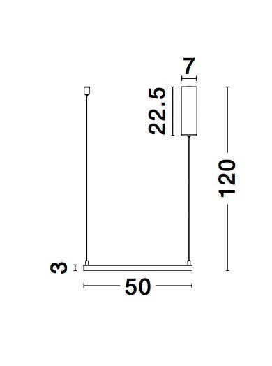 Nova Luce ETERNA LED Pendelleuchte Schwarz 30W Warmweiss 50x50x120cm dimmbar 9990736