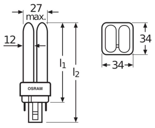 OSRAM DULUX 18W/865 G24q-2 1100lm 6500K tageslichtweiss dimmbar 4050300564944