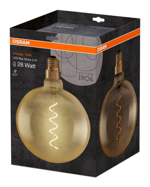 OSRAM Vintage 1906 E27 GLOBE200 Filament LED Globe 5W 300Lm 2000K warmweiss wie 28W 4058075092013