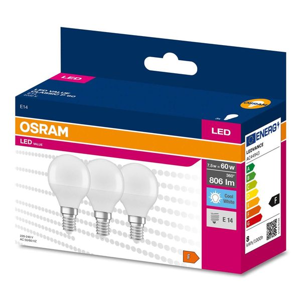 OSRAM LED VALUE CLASSIC 60 7.5WE14 Lampe 806lm 4000K neutralweiss wie 60W 4058075476301