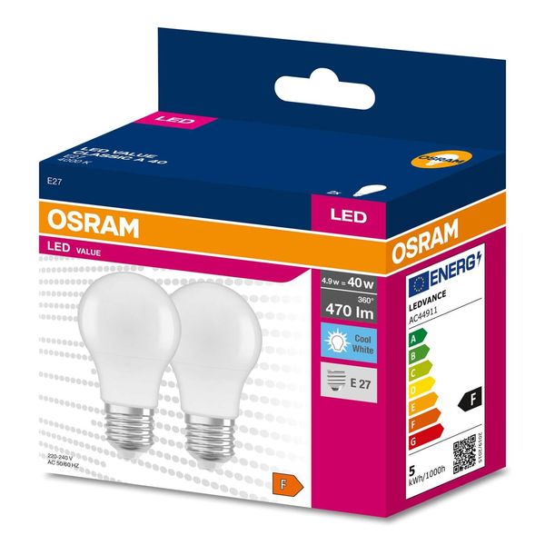 OSRAM LED VALUE CLASSIC A 40 4.9W E27 Lampe 470lm 4000K neutralweiss wie 40W 4058075478916