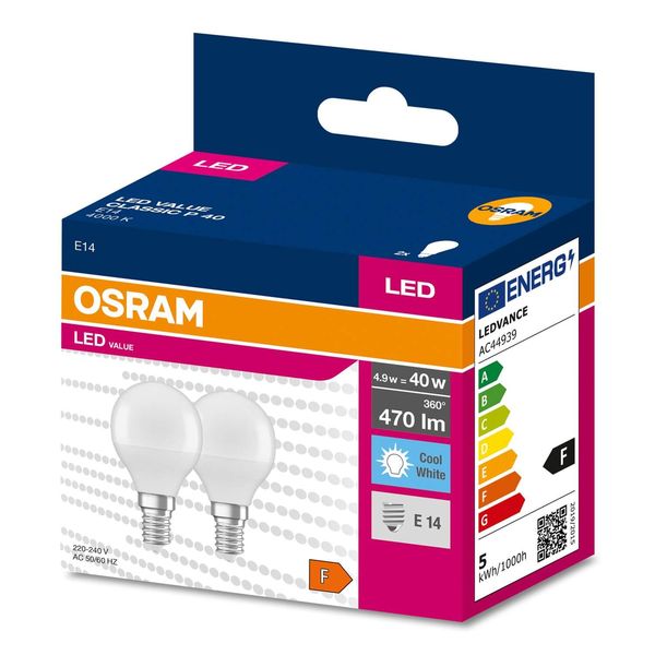 OSRAM LED VALUE CLASSIC 40 4.9WE14 Lampe 470lm 4000K neutralweiss wie 40W 4058075479234