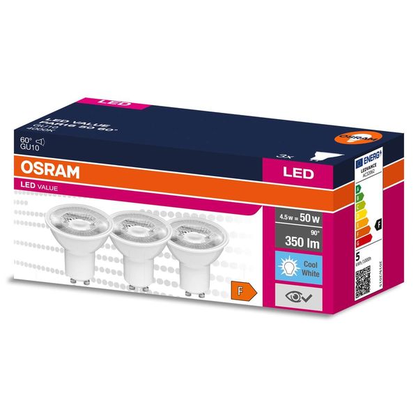 OSRAM LED VALUE PAR16 50 60 ° 4.5W GU10 Spot, Strahler 350lm 4000K neutralweiss wie 50W 4058075600126