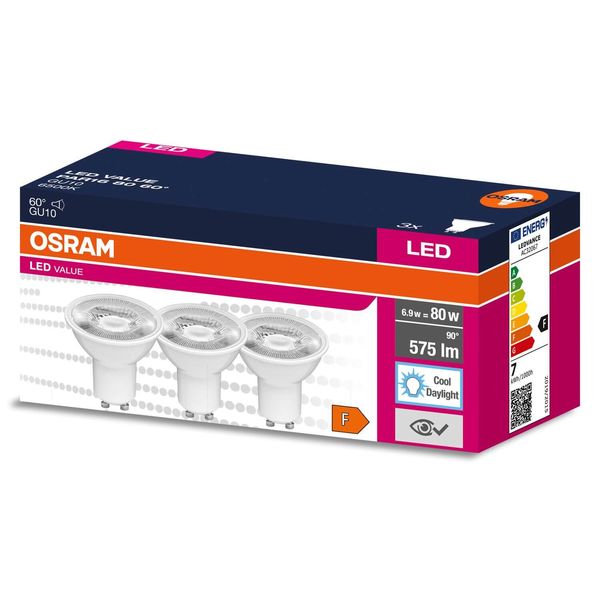 OSRAM LED VALUE PAR16 80 60 ° 6.9W/6500 K GU10 Spot, Strahler 575lm 6500K tageslichtweiss wie 80W 4058075600270