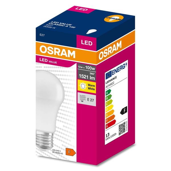 OSRAM LED VALUE CLASSIC A 100 13W E27 Lampe 1521lm 3000K warmweiss wie 100W 4058075630215