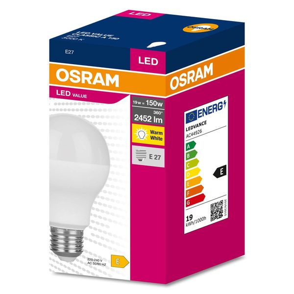 OSRAM LED VALUE CLASSIC A 150 19W E27 Lampe 2451lm 3000K warmweiss wie 150W 4058075634237