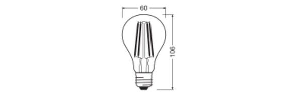 OSRAM PARATHOM Tageslichtsensor CLASSIC A 7.3W 827 klar E27 Lampe 806lm 2700K warmweiss wie 60W 4058075762015