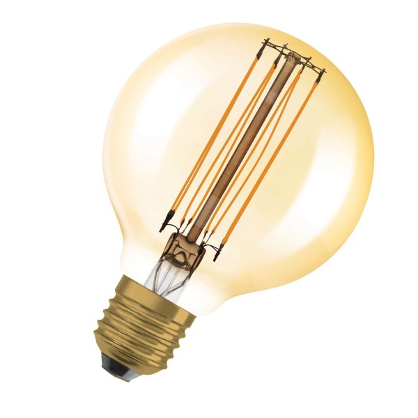 OSRAM Vintage 1906 LED CLASSIC SLIM Filament Globe 8.8W 822 Gold E27 Lampe 806lm 2200K warmweiss wie 60W dimmbar 4099854090943