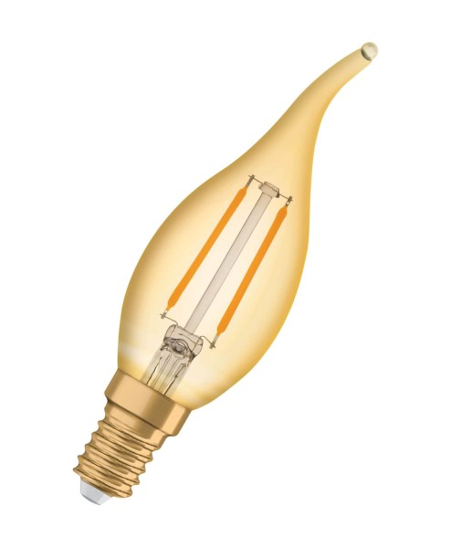 OSRAM Vintage 1906 LED CLASSIC B 2.5W 824 Gold E14 Lampe 220lm 2400K warmweiss wie 22W 4099854091537