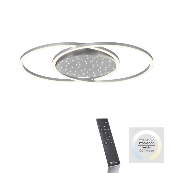 Paul Neuhaus YUKI LED Deckenleuchte Steuerbare Lichtfarbe 8,6W Silber/Weiß 6025-55