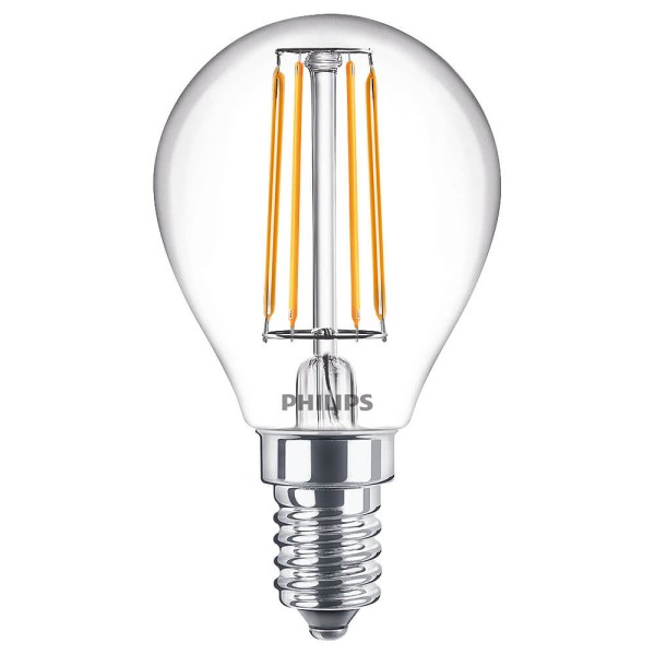 Philips Classic LED Lampe 4,3W E14 warmweiss P45 klar 8718696809716