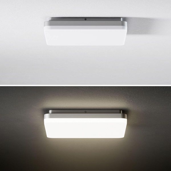 SIGOR LED Aufbauleuchte Square 400mm silber Deckenleuchte 38W 4000K IP20 110° 4200lm