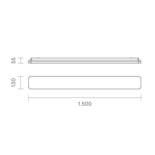 SIGOR LED Aufbauleuchte Plank 1500mm silber dimmbar Deckenleuchte 50/40/30W 3000/4000K IP54 120° 5800/4500/3 Steuerbare Lichtfarbe