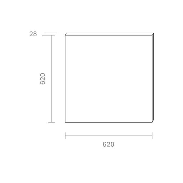 SIGOR LED Panel Aufbau Fled 620x620mm weiss UGR<19 36W 3000K IP20 90° 3600lm