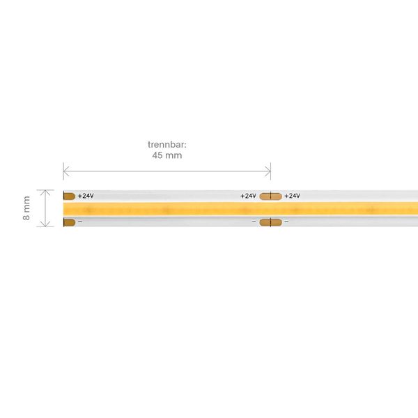 SIGOR 10W/m COB LED-Streifen Narrow 2700K 5m 512 LED/m IP20 24V 950lm/m RA90 Warmweiss