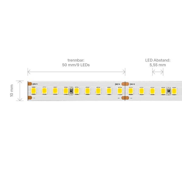 SIGOR 12W/m HE PRO LED-Streifen 2700K 5m 180 LED/m IP20 24V 2232lm/m RA90 Warmweiss