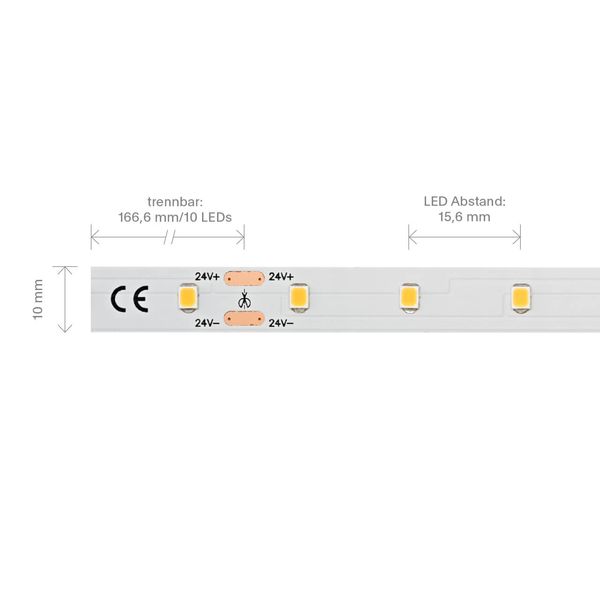 SIGOR 4,6W/m Long Distance LED-Streifen 3000K 30m 60LED/m IP20 24V 360lm/m RA90 Warmweiss