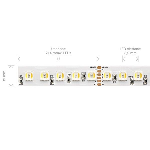 SIGOR 32W/m RGB/TW LED-Streifen RGB/2300+6500K 5m 112 LED/m IP20 24V 1662lm WH