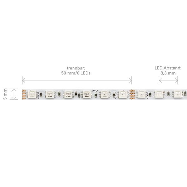 SIGOR 12W/m LED-Streifen RGB SLIM 5m 120LED/m IP20 24V 510lm