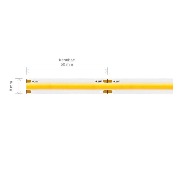 SIGOR 10W/m R2R COB LED-Streifen 2700K 5m 480 LED/m IP20 24V 900lm/m RA90 Warmweiss