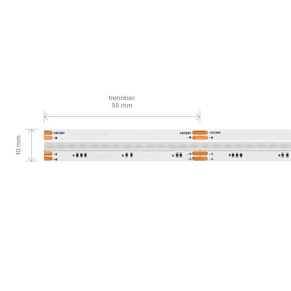 SIGOR 15W/m COB LED-Streifen RGB 5m 840 LED/m IP20 24V 544lm/m RA90