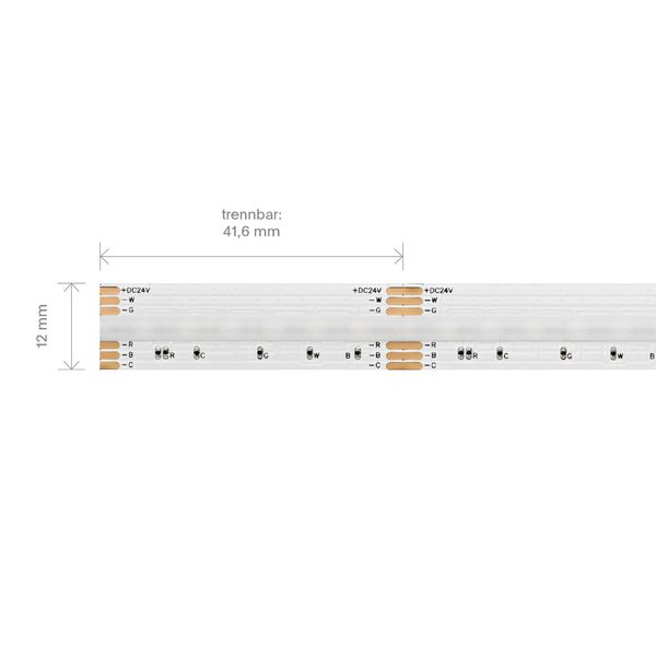 SIGOR 16W/m COB LED-Streifen RGB/TW 5m 840LED/m IP20 24V 720m/m RA90 Steuerbare Lichtfarbe