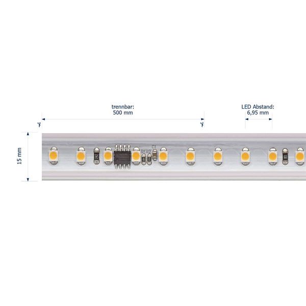 SIGOR 8W/m Hochvolt LED-Streifen 4000K 25m 120LED/m IP65 230V 600lm/m Ra90