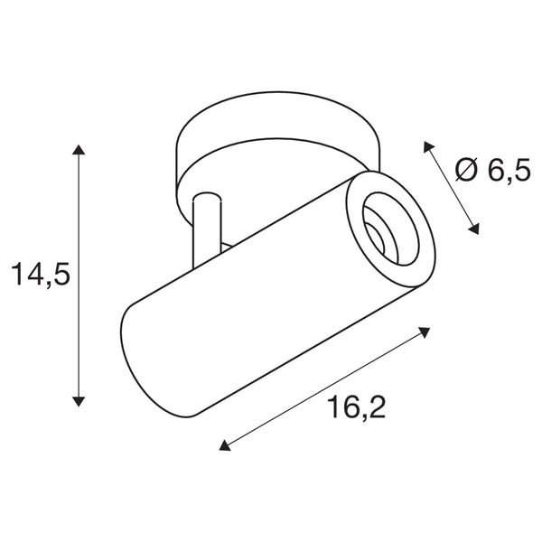 SLV 1004404 NUMINOS SPOT DALI S LED Deckenaufbauleuchte schwarz 4000K 60°