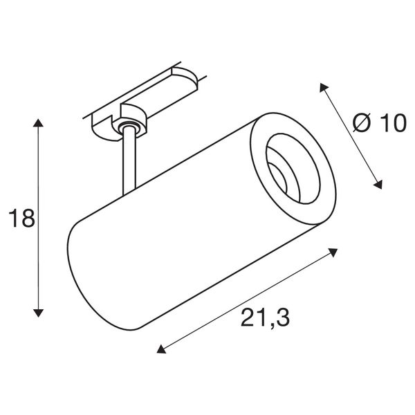 SLV 1004555 NUMINOS DALI L, 3 Phasen System Leuchte schwarz 2700K 36°