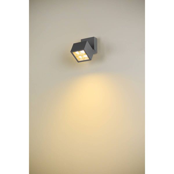 SLV 1007458 S-CUBE, LED LED Wand-Deckenaufbauleuchte, 2700/3000K, 15W, PHASE, 80°, anthrazit