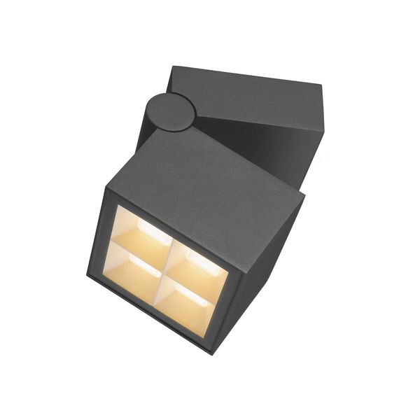 SLV 1007458 S-CUBE, LED LED Wand-Deckenaufbauleuchte, 2700/3000K, 15W, PHASE, 80°, anthrazit