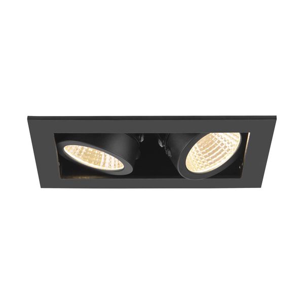 SLV 1007559 KADUX, LED Deckeneinbauleuchte, double, 3000K, 38°, quadratisch, schwarz