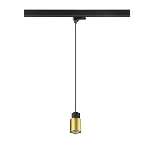 SLV PURI 2.0 Tube, 3 Pendelleuchte, GU10, Pendellänge 200cm, 1x max. 6W, schwarz / gold 1008276