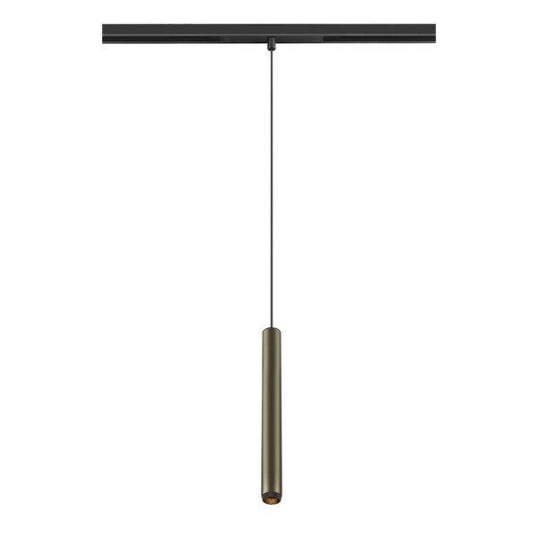 SLV GRIP! S, 48V Pendelleuchte, Pendellänge 200cm, 2700 K, 29°, DALI, bronze / schwarz 1008457