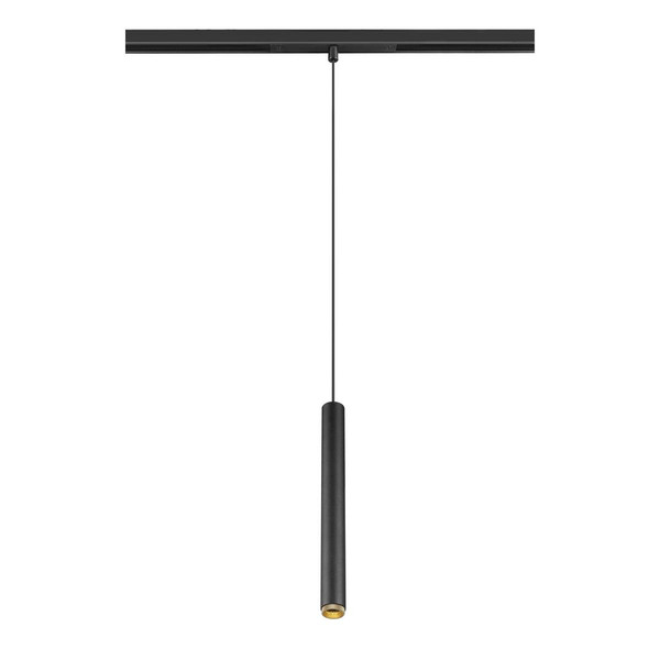 SLV GRIP! S, 48V Pendelleuchte, Pendellänge 200cm, 3000 K, 29°, DALI, schwarz / gold 1008461