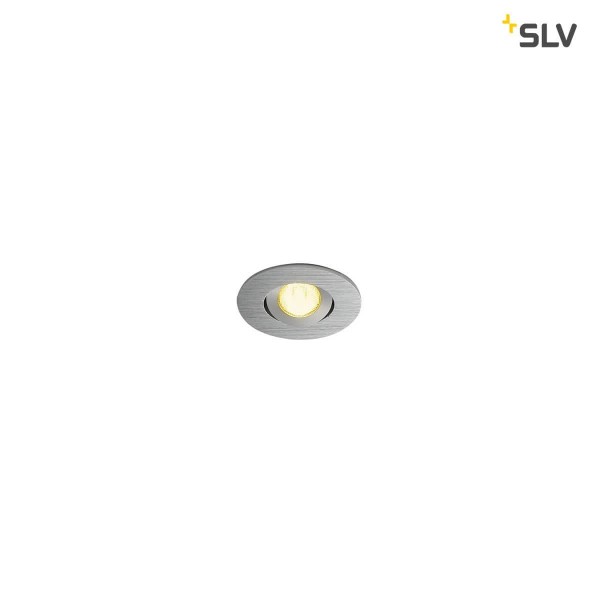 SLV 113976 NEW TRIA MINI DL ROUND Set Downlight alu-brushed 30° 3000K inkl. Treiber Clipfed.