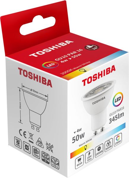 Toshiba LED Strahler GU10 4W 3000K 345Lm wie 50W