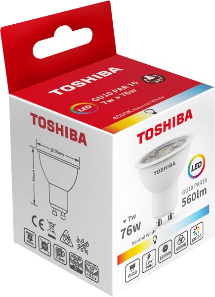 Toshiba LED Strahler GU10 7W 4000K 560Lm wie 76W